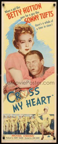 4g251 CROSS MY HEART insert '46 Betty Hutton meets Sonny Tufts, world champion fibber!