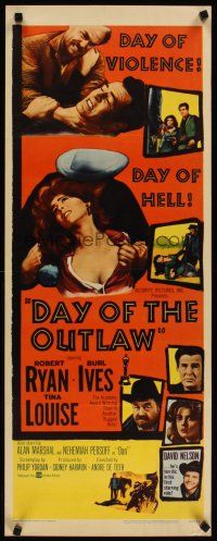 4g259 DAY OF THE OUTLAW insert '59 Robert Ryan, Burl Ives, Tina Louise, a day you'll never forget!