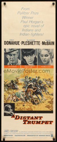 4g282 DISTANT TRUMPET insert '64 cool art of Troy Donahue vs Indians by Frank McCarthy!