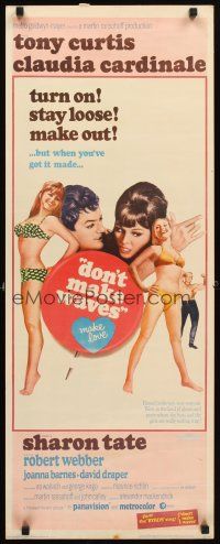 4g288 DON'T MAKE WAVES insert '67 Tony Curtis with super sexy Sharon Tate & Claudia Cardinale!