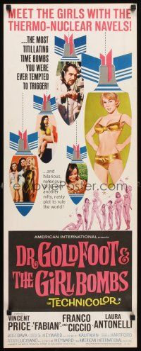 4g289 DR. GOLDFOOT & THE GIRL BOMBS insert '66 Mario Bava, Vincent Price & sexy half-dressed babes