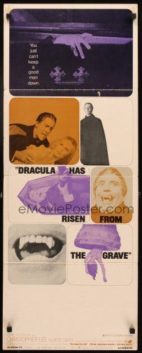 4g290 DRACULA HAS RISEN FROM THE GRAVE insert '69 Hammer, Christopher Lee, great vampire montage!