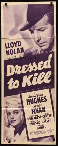 4g291 DRESSED TO KILL insert '41 Lloyd Nolan looking at pretty Mary Beth Hughes!