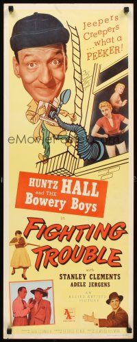 4g314 FIGHTING TROUBLE insert '56 Huntz Hall & the Bowery Boys, jeepers creepers what a peeker!
