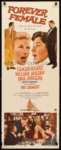 4g325 FOREVER FEMALE insert '54 Ginger Rogers, William Holden, Paul Douglas, Pat Crowley