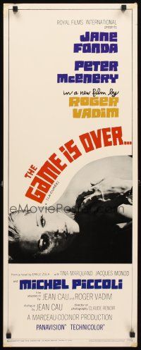 4g335 GAME IS OVER insert '67 Roger Vadim's La Curee, Jane Fonda, Peter McEnery, cool design!
