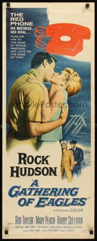 4g336 GATHERING OF EAGLES insert '63 romantic close-up of Rock Hudson & sexy Mary Peach!