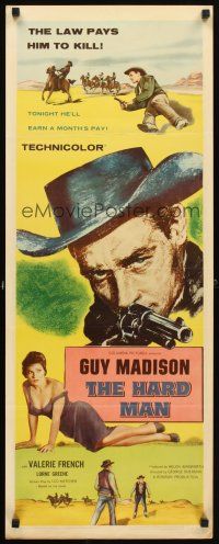 4g361 HARD MAN insert '57 art of Guy Madison with revolver, Valerie French!