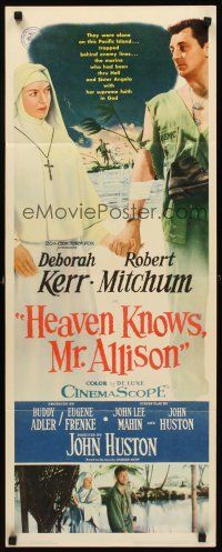 4g366 HEAVEN KNOWS MR. ALLISON insert '57 Robert Mitchum in uniform w/ nun Deborah Kerr!
