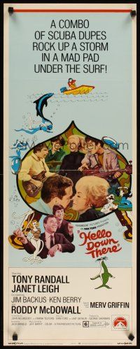 4g369 HELLO DOWN THERE insert '69 Tony Randall & Janet Leigh in wacky sci-fi rock & roll comedy!
