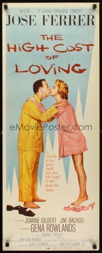 4g375 HIGH COST OF LOVING insert '58 great romantic image of Gena Rowlands & Jose Ferrer!