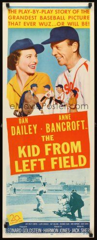 4g416 KID FROM LEFT FIELD insert '53 Dan Dailey, Anne Bancroft, baseball kid argues with umpire!