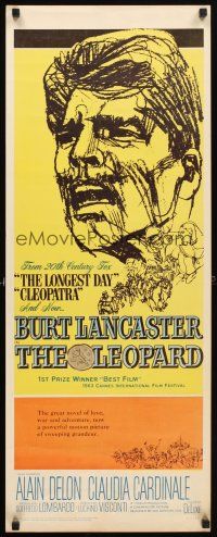 4g436 LEOPARD insert '63 Luchino Visconti's Il Gattopardo, cool art of Burt Lancaster!