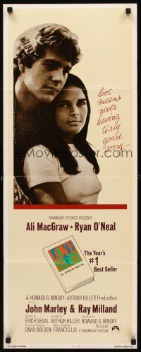 4g452 LOVE STORY int'l insert '70 great romantic close up of Ali MacGraw & Ryan O'Neal!
