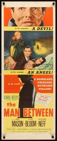 4g463 MAN BETWEEN insert '53 James Mason is a smooth sinner, Claire Bloom, directed by Carol Reed!