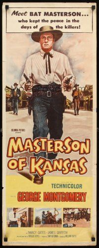 4g479 MASTERSON OF KANSAS insert '54 Castle directed, nobody draws faster than George Montgomery!