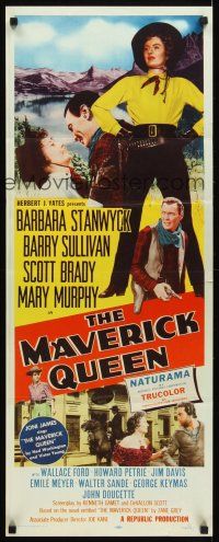 4g481 MAVERICK QUEEN insert '56 full-length Barbara Stanwyck, from Zane Grey's novel!