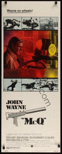 4g483 McQ insert '74 John Sturges, John Wayne is a busted cop with an unlicensed gun!
