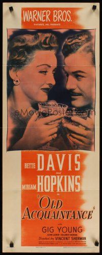 4g507 OLD ACQUAINTANCE insert '43 Bette Davis knows what every woman expects from love!