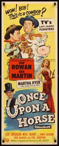 4g510 ONCE UPON A HORSE insert '58 images of Rowan & Martin, plus sexy Martha Hyer w/gun!