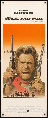 4g516 OUTLAW JOSEY WALES insert '76 Clint Eastwood is an army of one, cool double-fisted art!