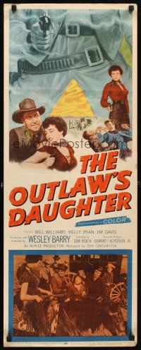 4g517 OUTLAW'S DAUGHTER insert '54 Bill Williams, sexy Kelly Ryan, cool art of pointing gun!