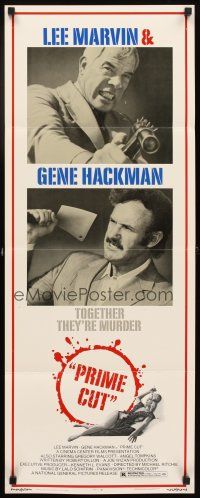 4g538 PRIME CUT insert '72 Lee Marvin w/machine gun, Gene Hackman w/cleaver!
