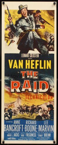 4g557 RAID insert '54 art of Van Heflin in Civil War uniform, Anne Bancroft, Richard Boone