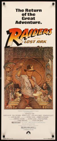 4g558 RAIDERS OF THE LOST ARK insert R82 great art of adventurer Harrison Ford by Richard Amsel!