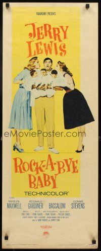 4g573 ROCK-A-BYE BABY insert '58 Jerry Lewis with Marilyn Maxwell, Connie Stevens, and triplets!