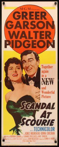 4g588 SCANDAL AT SCOURIE insert '53 great close up art of Greer Garson + Walter Pidgeon!