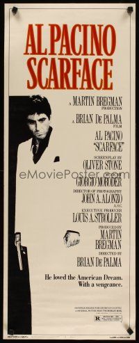 4g591 SCARFACE insert '83 Al Pacino as Tony Montana, directed by Brian De Palma, Oliver Stone