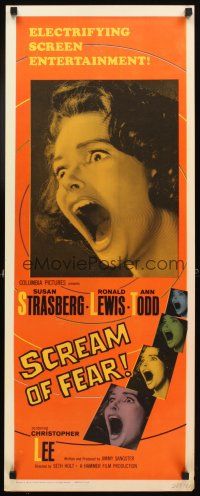 4g592 SCREAM OF FEAR insert '61 Hammer, great images of Susan Strasberg, horror thriller!