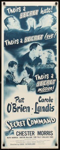 4g596 SECRET COMMAND insert R53 secret lovers Carole Landis & Pat O'Brien on a secret mission!