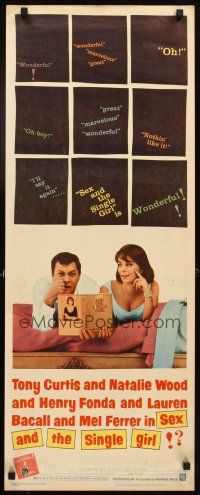 4g602 SEX & THE SINGLE GIRL insert '65 great full-length image of Tony Curtis & sexiest Natalie Wood
