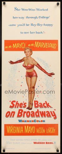 4g607 SHE'S BACK ON BROADWAY insert '53 full-length sexy Virginia Mayo in skimpy outfit!