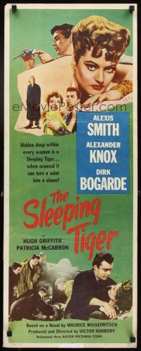 4g615 SLEEPING TIGER insert '54 Joseph Losey, sexy Alexis Smith is a saint turned sinner!