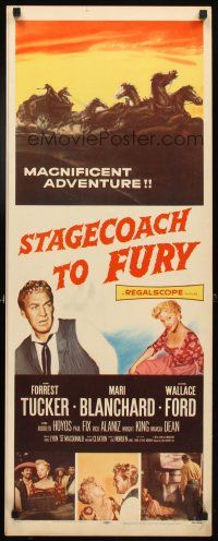 4g636 STAGECOACH TO FURY insert '56 Marie Blanchard & Forrest Tucker in magnificent adventure!