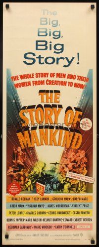 4g642 STORY OF MANKIND insert '57 Ronald Colman, the Marx Bros., the BIG BIG BIG story!