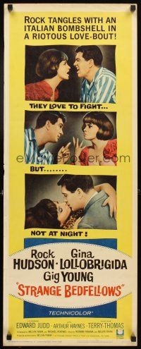 4g645 STRANGE BEDFELLOWS insert '65 Gina Lollobrigida & Hudson love to fight, but not at night!