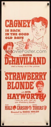 4g650 STRAWBERRY BLONDE insert R57 James Cagney w/pretty Olivia De Havilland & Rita Hayworth!