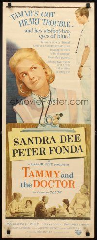 4g669 TAMMY & THE DOCTOR insert '63 nurse Sandra Dee turns a hospital upside down &loves Peter Fonda