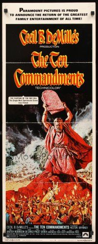 4g674 TEN COMMANDMENTS insert R72 Cecil B. DeMille classic starring Charlton Heston & Yul Brynner!