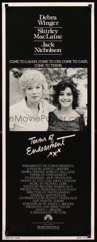4g675 TERMS OF ENDEARMENT insert '83 great close up of Shirley MacLaine & Debra Winger!