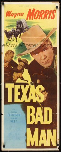 4g676 TEXAS BAD MAN insert '53 cool image of cowboy Wayne Morris!