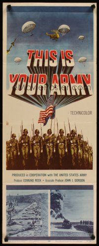 4g684 THIS IS YOUR ARMY insert '54 patriotic military image of soldiers marching in formation!