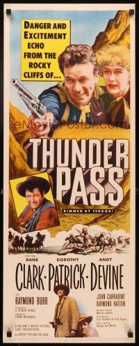 4g689 THUNDER PASS insert '54 Dane Clark, Dorothy Patrick, one man defies the Kiowa & Comanche!