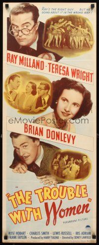 4g708 TROUBLE WITH WOMEN insert '46 Ray Milland, Teresa Wright, Brian Donlevy!