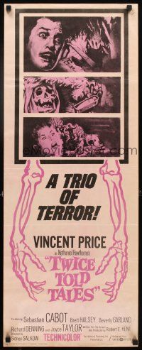 4g710 TWICE TOLD TALES insert '63 Vincent Price, Nathaniel Hawthorne, a trio of unholy horror!