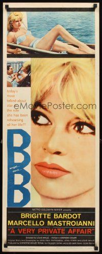 4g721 VERY PRIVATE AFFAIR insert '62 Louis Malle's Vie Privee, c/u of sexiest Brigitte Bardot!